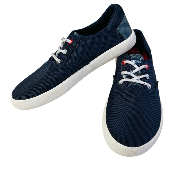 Sperry Top Siders Navy Bodie Lace Up Sneakers Size 3 - Picture 2 of 5